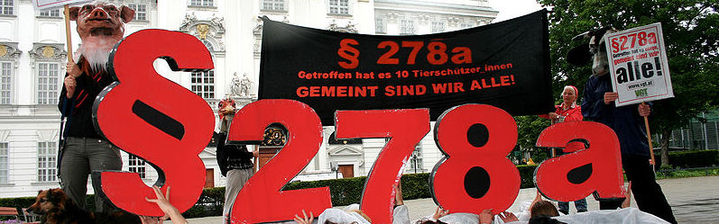 Scene from a demonstration against state repression in Vienna 2008