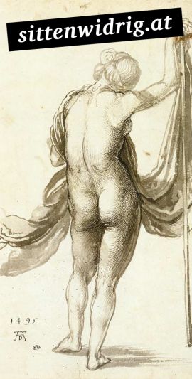 Zeichnung mit naktem Hintern einer Frau ߤem sittenwidrig.at geschrieben steht