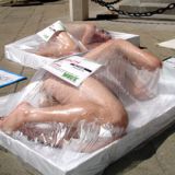 Einladung: Nackte Menschen als Delikatessen in Fleischtassen am Riemerplatz