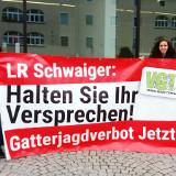 Gatterjagd: VGT protestiert anlässlich eines öffentlichen Auftritts von Landesrat Schwaiger