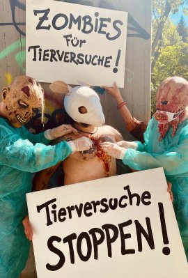 Protestkundgebung gegen Tierversuche in Tirol