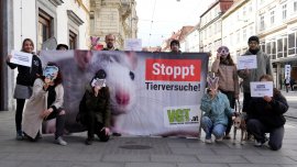 Protestkundgebung gegen Tierversuche in der Steiermark