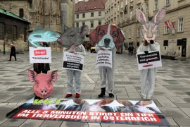 Protestkundgebung gegen Tierversuche in Wien