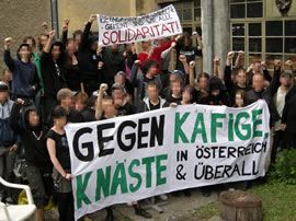 Protest at Austrian embassy in Bremgarten, Switzerland