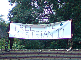 Protest at Austrian embassy in England