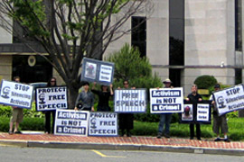 Protest at Austrian embassy in Washington, USA