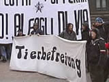 VGT AktivistInnen demonstrierten in Italien gegen Versuchstier- Zuchtanstalt 