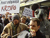 140 marschieren in Ljubljana gegen Pelz