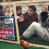 Protest gegen Fasanjagd: 8 Personen 24 Stunden in Fasanvoliere am Wiener Stephansplatz