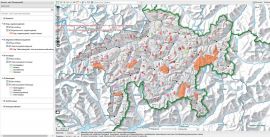 Schweizer Landkarte mit Wildschutzgebieten