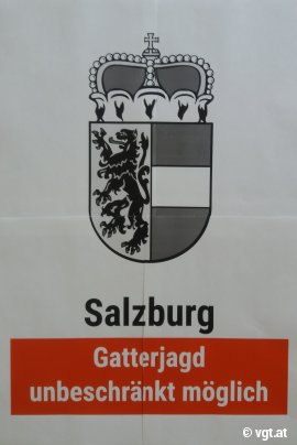 Schild: Gatterjagd in Salzburg