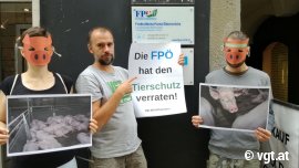 Aktion gegen Vollspaltenböden Graz