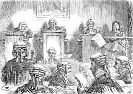 Szene vor Gericht (Illustration)