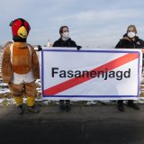 Jagd Steiermark: Tierschützer:innen demonstrieren vor Wohnhäusern