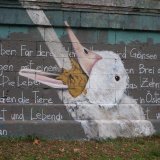 Martini: Riesen-Graffito zu Gänsequal am Donaukanal 