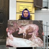 VGT protestiert vor BH Leibnitz: Bezirkshauptmann schützt Skandal-Schweinefabrik