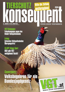 Titelseite der Jänner 2024-Ausgabe des Tierschutz konsequent Magazins